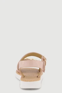 Toddler Girls Metallic Heart Cut Out Band Sandals