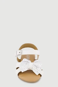 Toddler Girls Rhinestone Bow Band Sandals