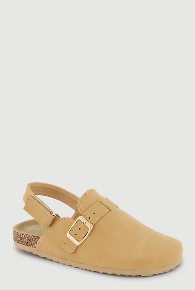 Girls Velcro Strap Slingback Clogs