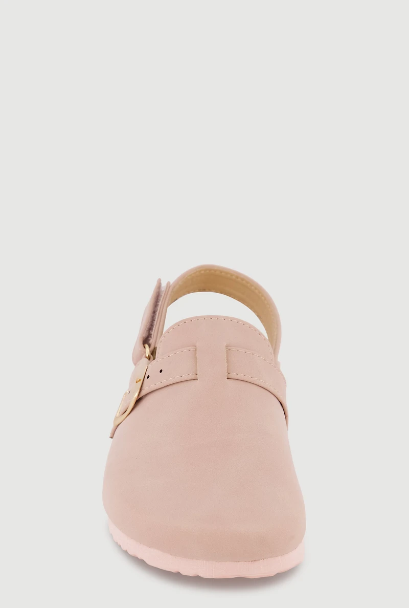 Girls Velcro Strap Slingback Clogs