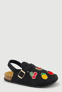 Girls Fruit Patch Velcro Strap Clogs