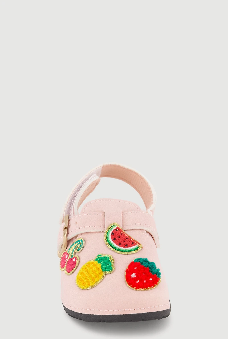 Toddler Girls Fruit Patch Velcro Strap Clogs
