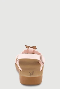 Girls Braided Butterfly Band Velcro Ankle Strap Sandals