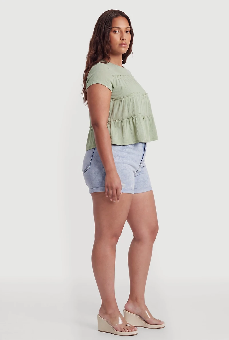 Plus Ruffle Tiered Top