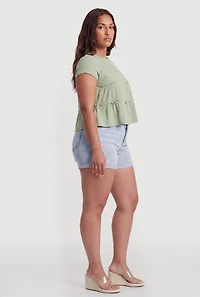 Plus Ruffle Tiered Top