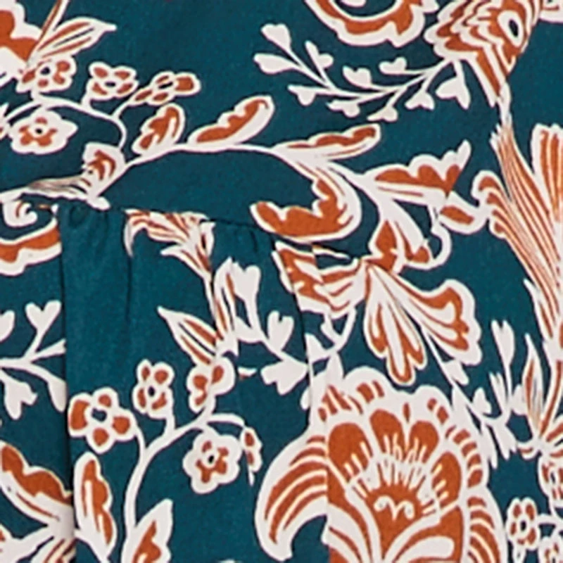 Plus Patterned Notch Neck Blouse