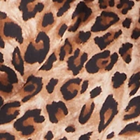 Plus Satin Leopard Print Faux Wrap Crop Blouse