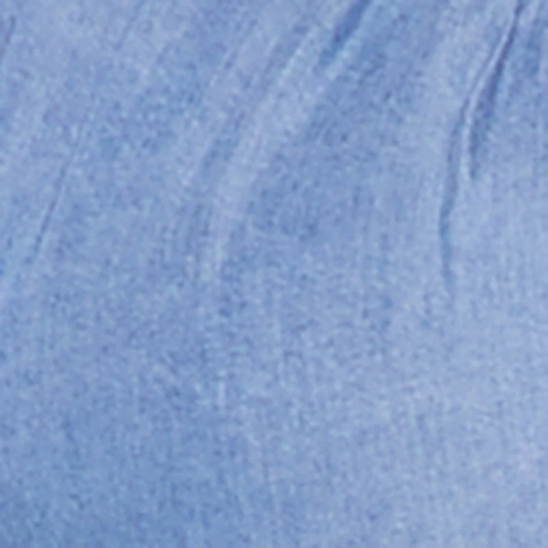 Plus Chambray Smocked Peasant Top with Bow