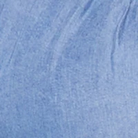 Plus Chambray Smocked Peasant Top with Bow