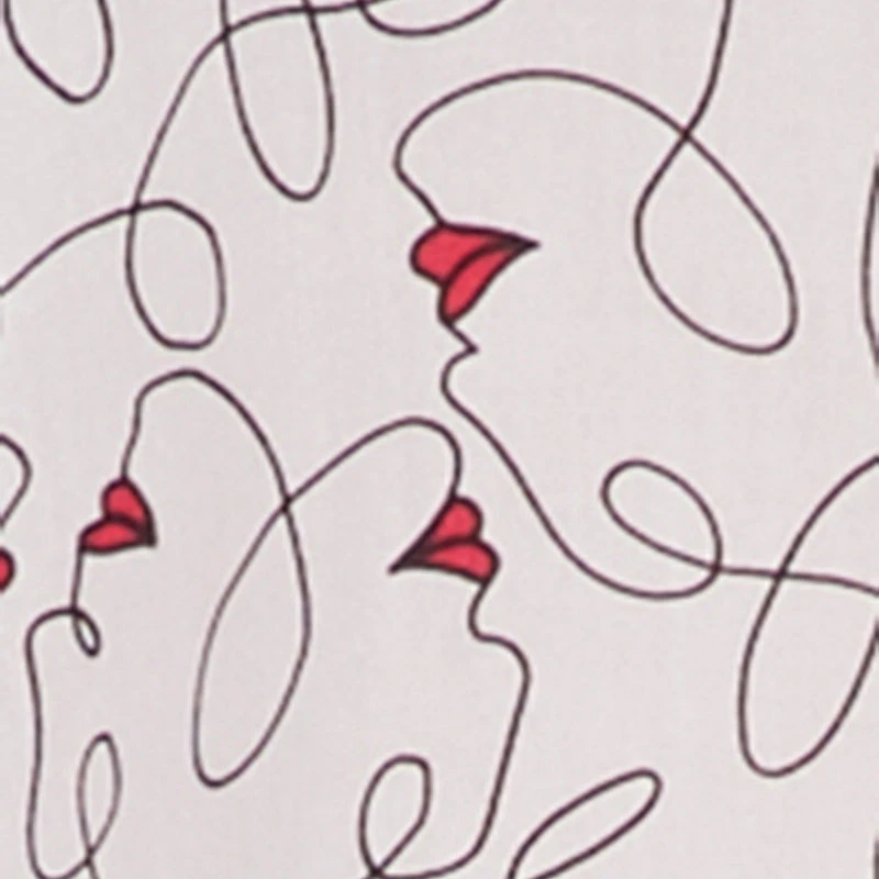 Plus Swirl Face Print Button Front Shirt