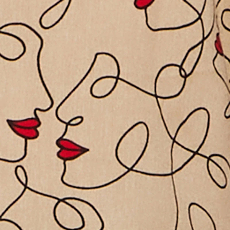 Plus Swirl Face Print Button Front Shirt