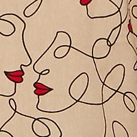 Plus Swirl Face Print Button Front Shirt