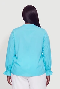 Plus Eyelet Detail Blouson Sleeve Blouse