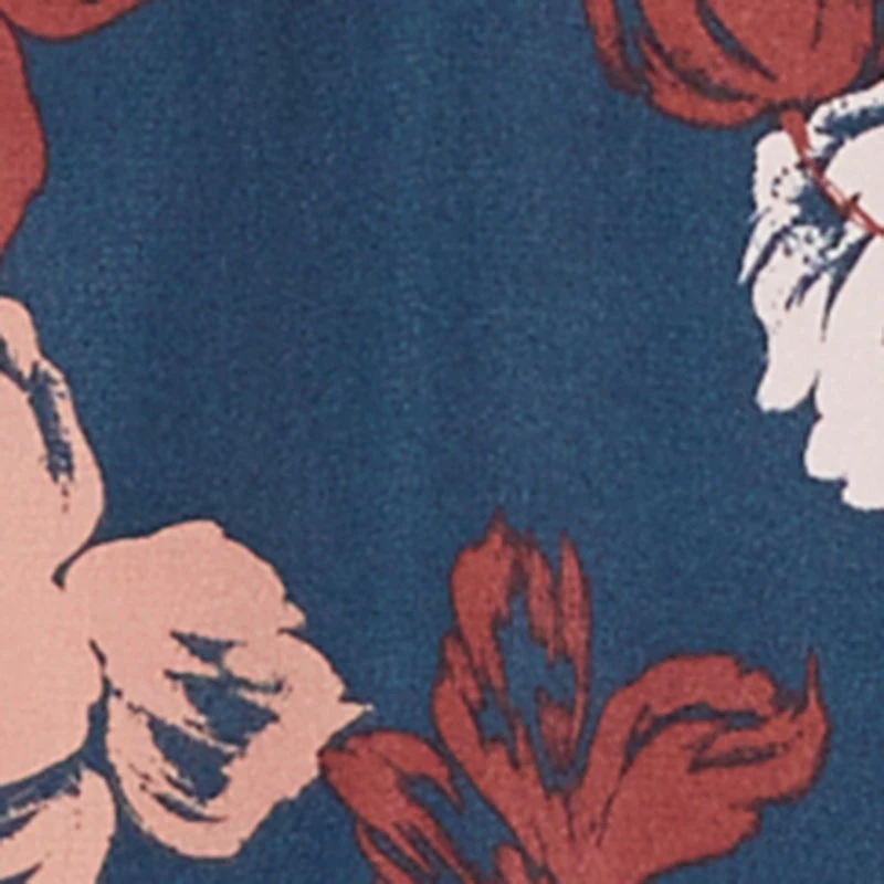 Plus Floral Fixed Cuff Button Front Tunic Shirt