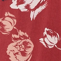 Plus Floral Fixed Cuff Button Front Tunic Shirt