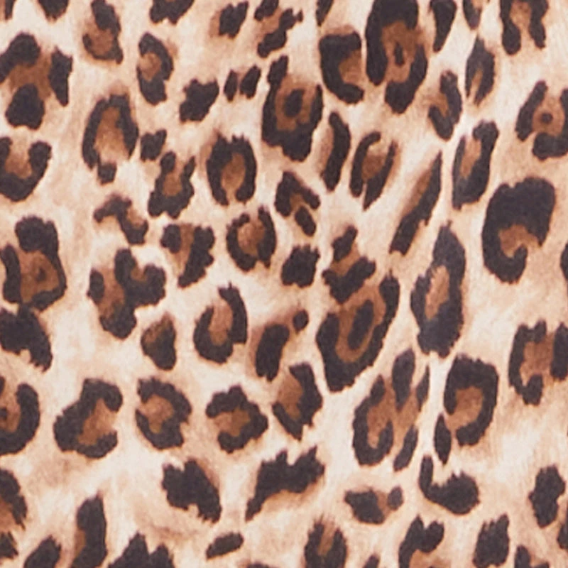 Plus Leopard Print Satin Short Sleeve Button Front Shirt