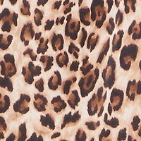 Plus Leopard Print Satin Short Sleeve Button Front Shirt