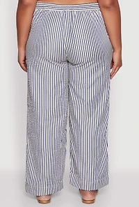 Womens Plus Size Striped High Waisted Palazzo Pants, Multi, Size 1X
