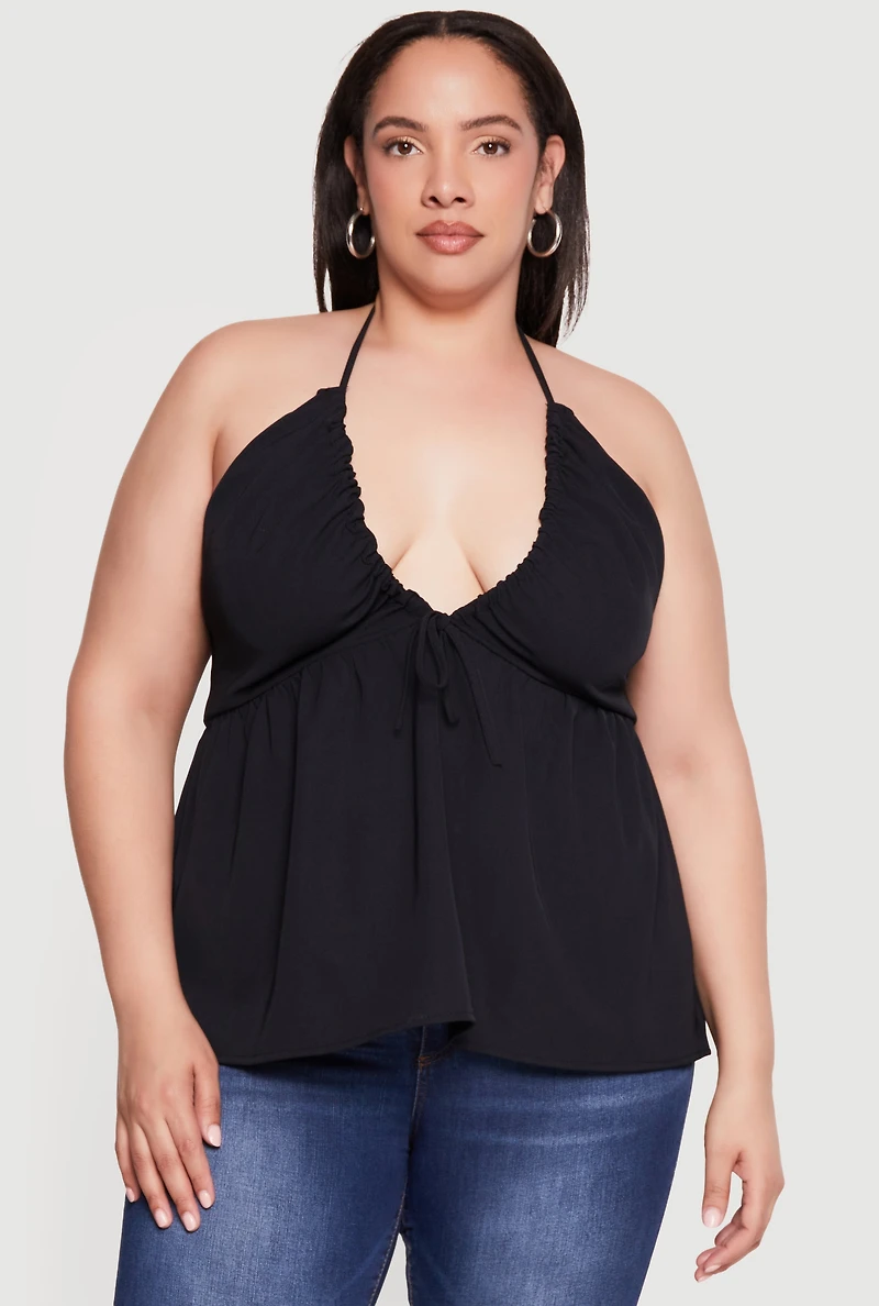 Plus Tie Back Halter Top