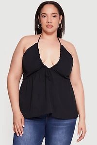 Plus Tie Back Halter Top
