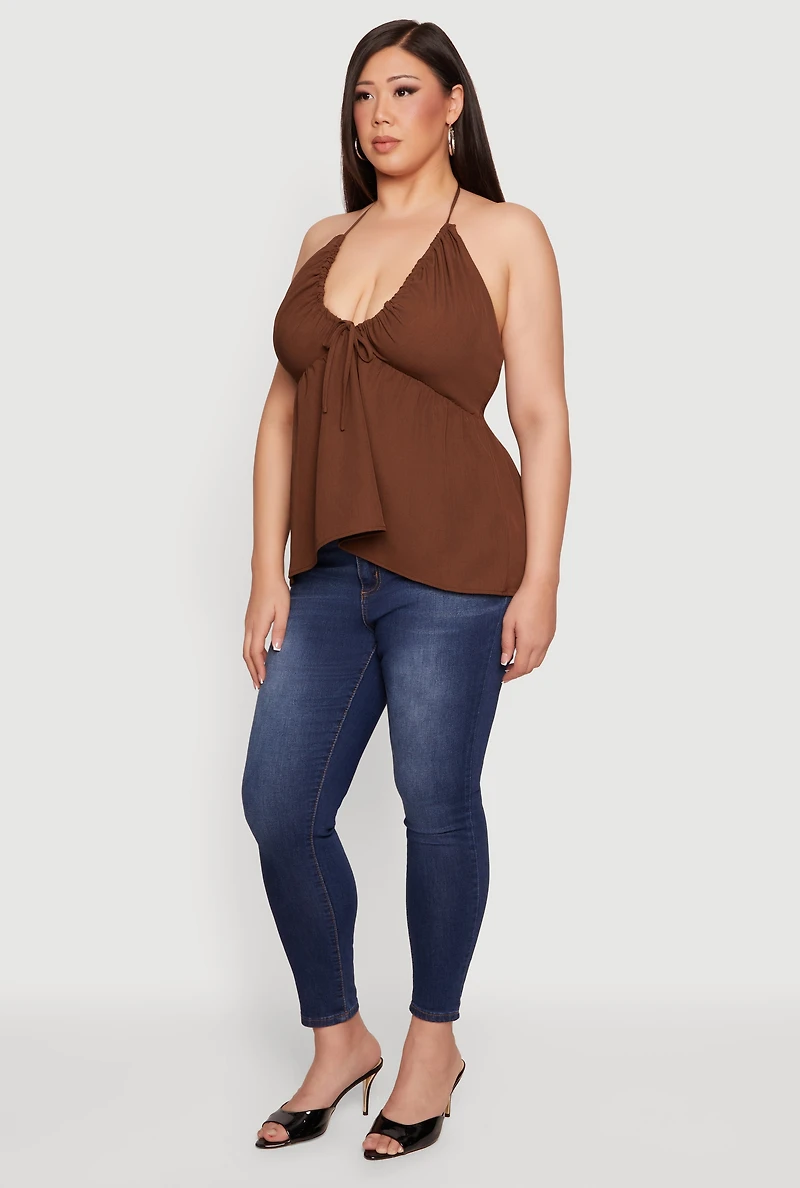 Plus Tie Back Halter Top
