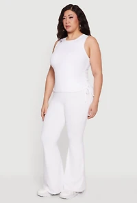 Plus Stretchy High Waisted Flare Leg Pants