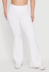 Plus Stretchy High Waisted Flare Leg Pants