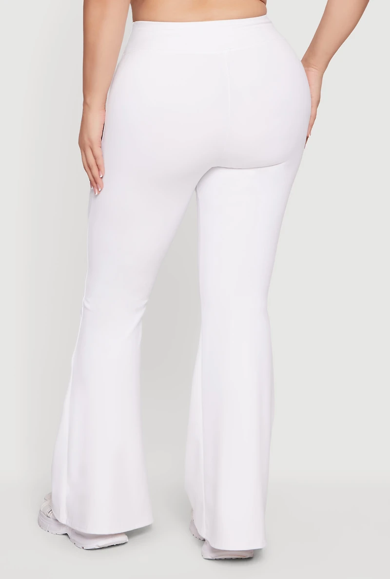 Plus Stretchy High Waisted Flare Leg Pants
