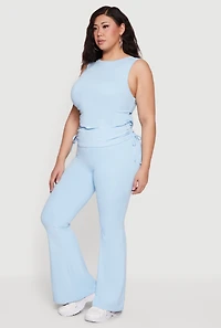 Plus Stretchy High Waisted Flare Leg Pants