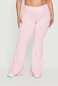 Plus Stretchy High Waisted Flare Leg Pants