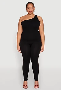 Womens Plus Size Laser Cut Side Leggings, Black, Size 1X-2X