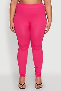 Womens Plus Laser Cut Side Leggings, 1X-2X