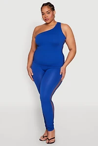 Womens Plus Laser Cut Side Leggings, 1X-2X