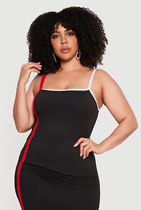 Plus Contrast Trim Shelf Bra Cami