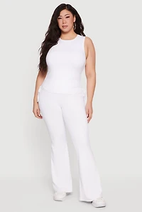 Plus Side Ruched Crew Neck Tank Top