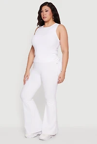 Plus Side Ruched Crew Neck Tank Top