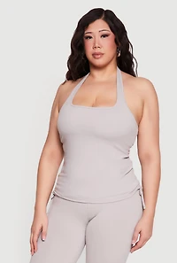 Plus Shelf Bra Soft Knit Halter Top