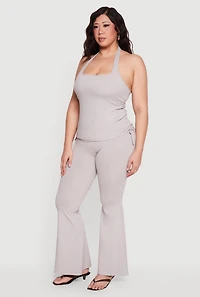 Plus Shelf Bra Soft Knit Halter Top