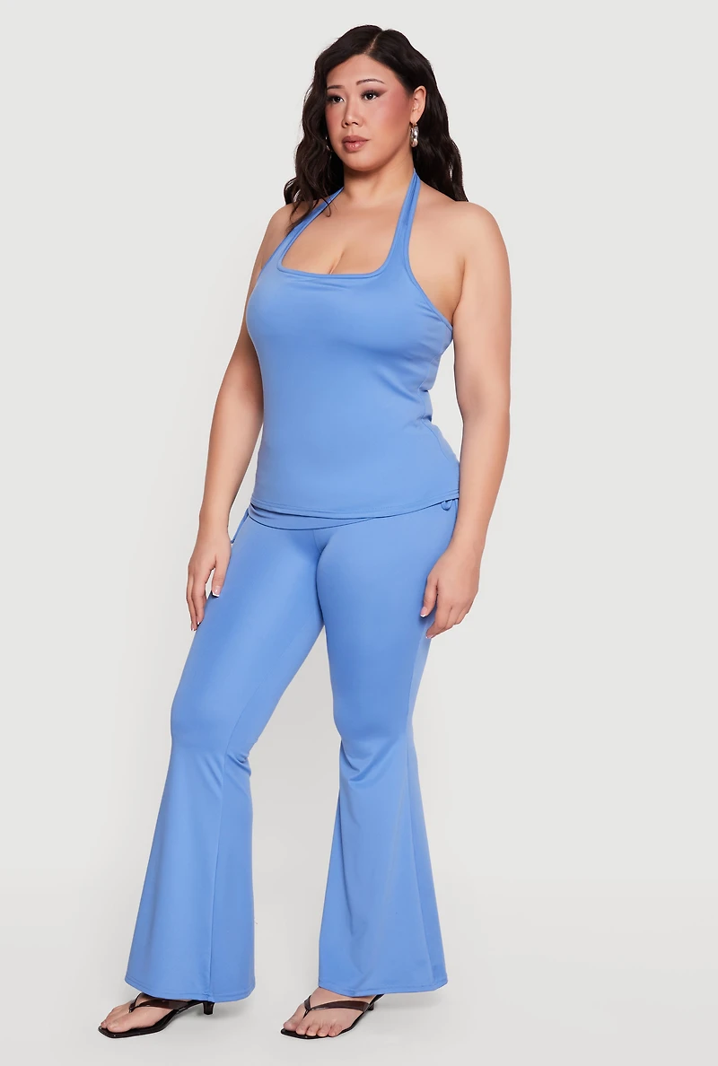 Plus Shelf Bra Soft Knit Halter Top