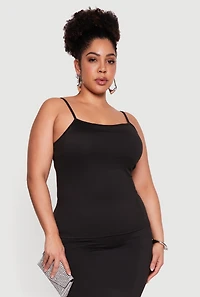 Plus Scoop Neck Cami with Shelf Bra
