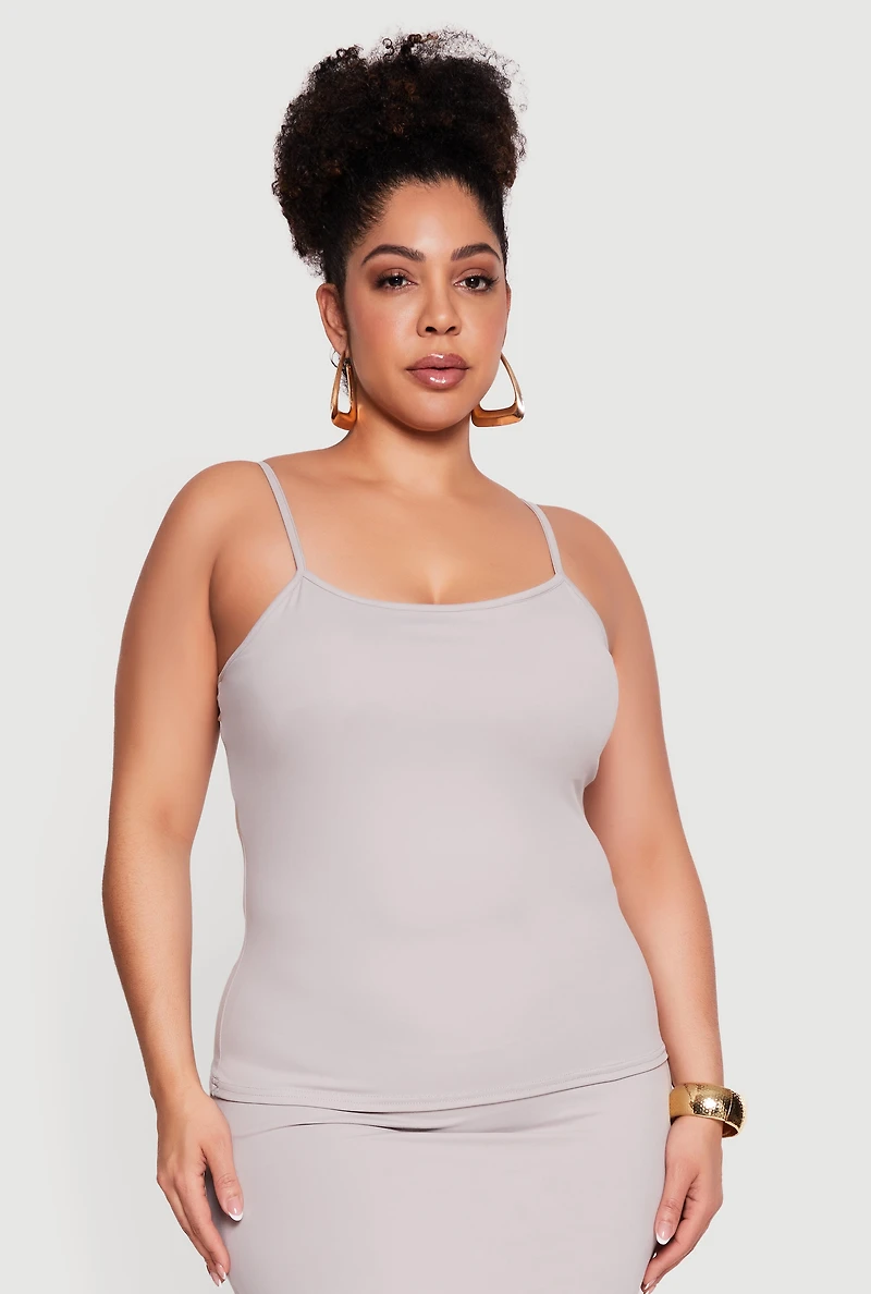 Plus Scoop Neck Cami with Shelf Bra