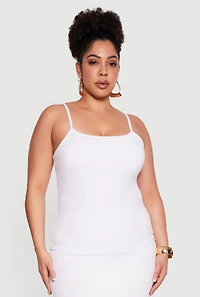 Plus Scoop Neck Cami with Shelf Bra