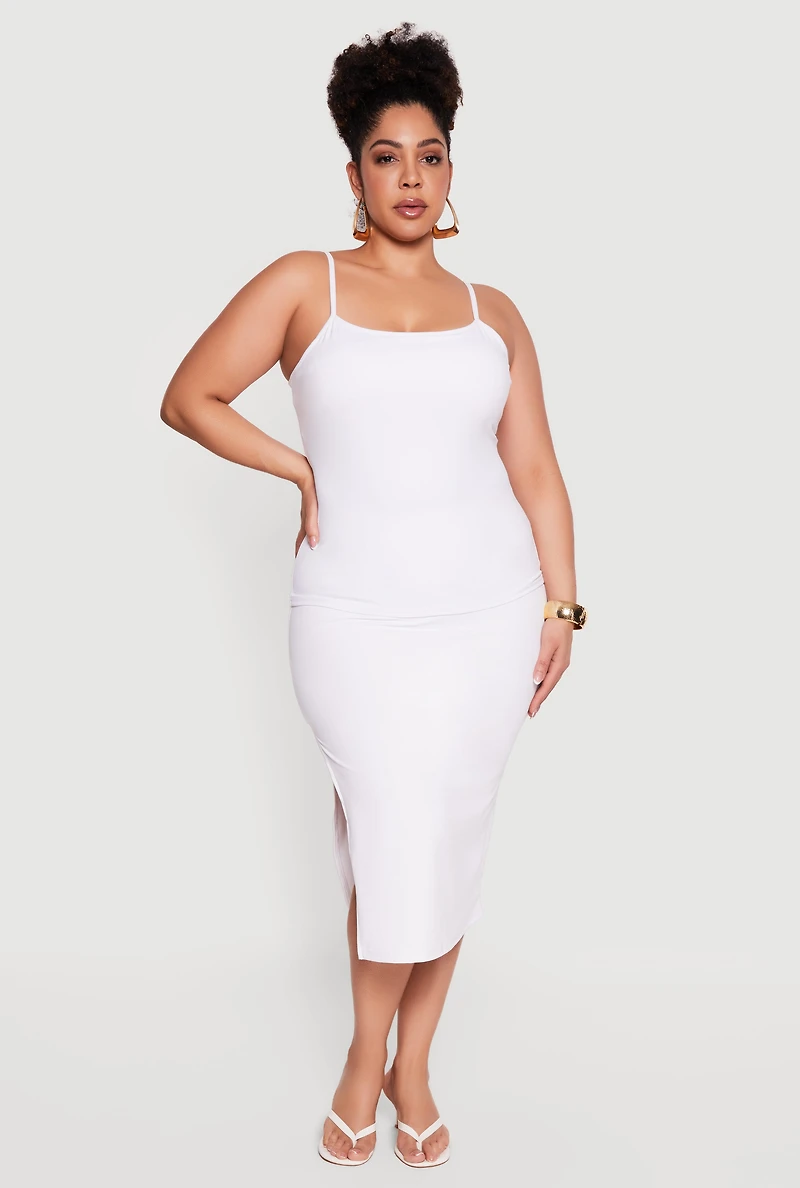 Plus Scoop Neck Cami with Shelf Bra