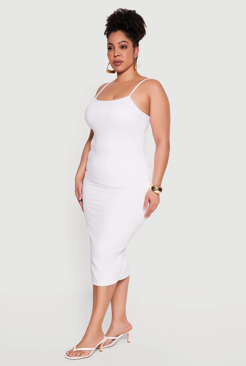 Plus Scoop Neck Cami with Shelf Bra