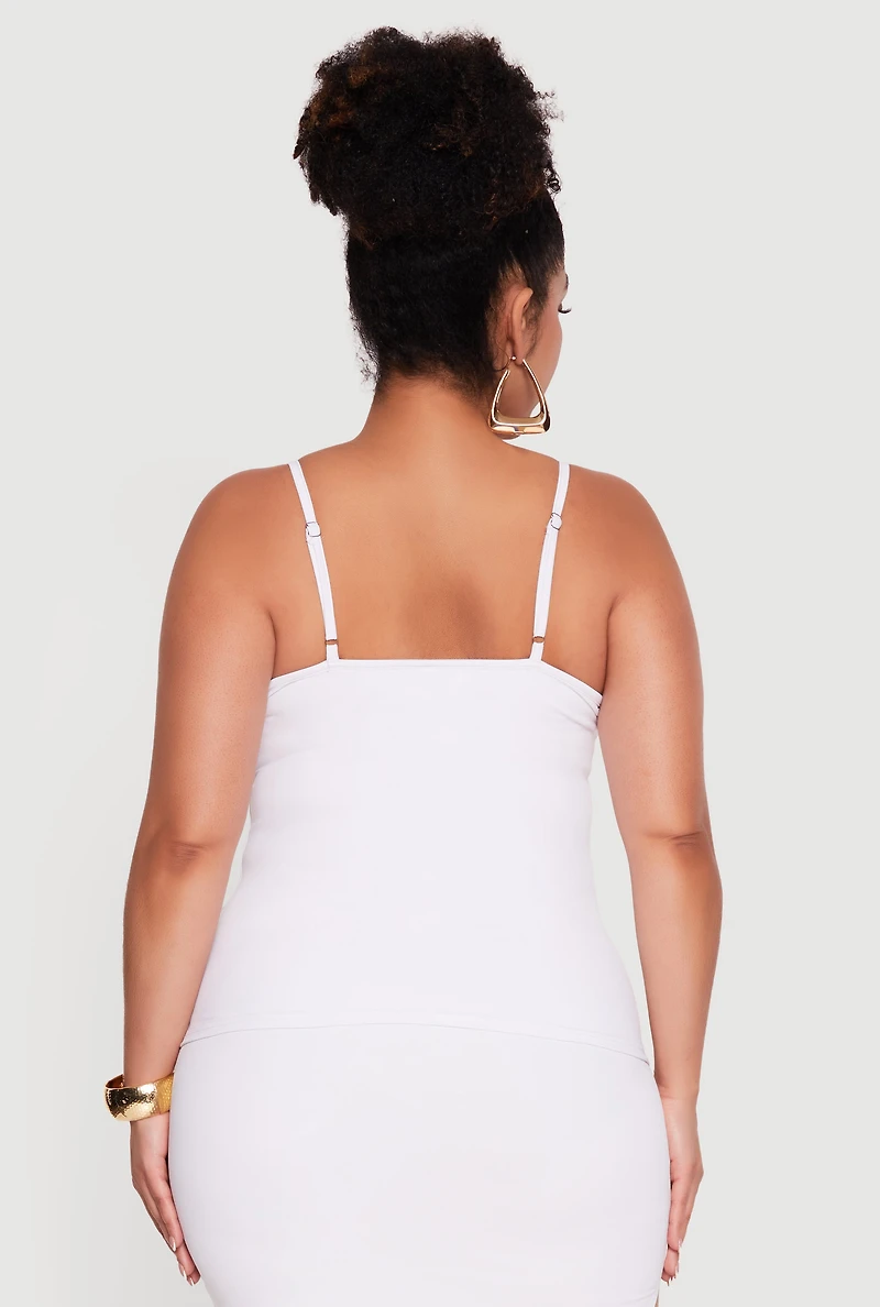 Plus Scoop Neck Cami with Shelf Bra