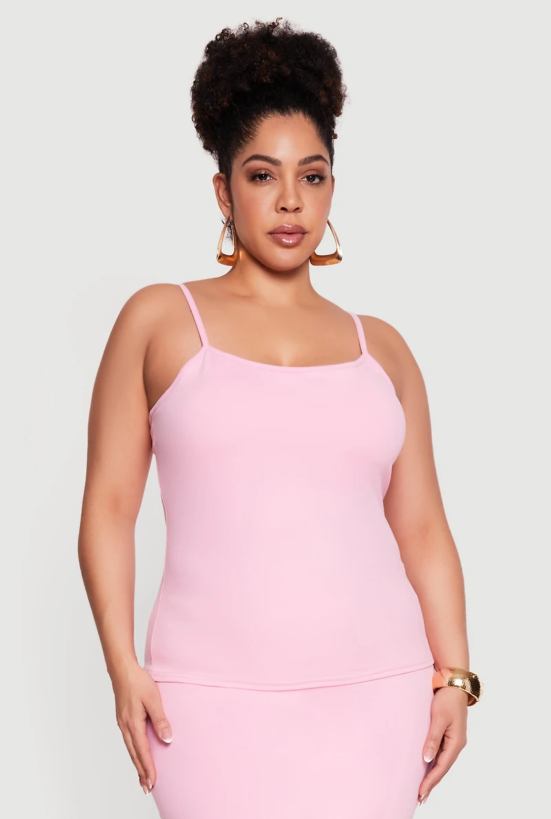 Plus Scoop Neck Cami with Shelf Bra