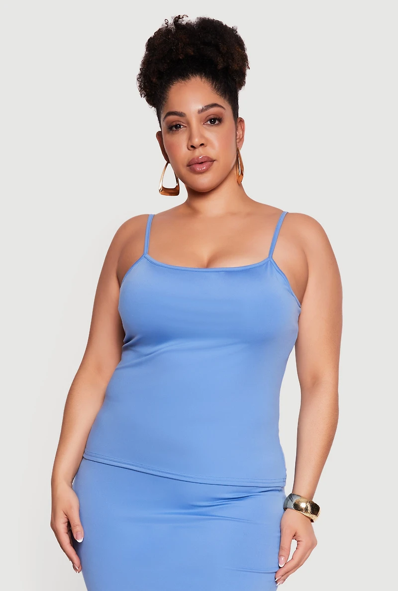 Plus Scoop Neck Cami with Shelf Bra