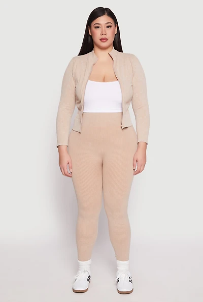 Womens Plus Size Seamless Acid Wash High Waist Leggings, Khaki, Size 2X-3X