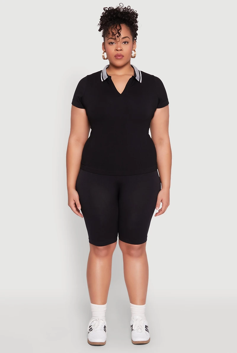 Plus High Waisted Biker Shorts