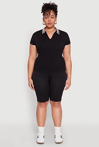 Plus High Waisted Biker Shorts